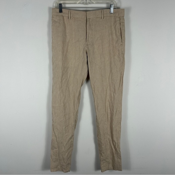 ❤️ Club Monaco Men's Beige Linen Blend Chinos Size 31x32 - Picture 1 of 9